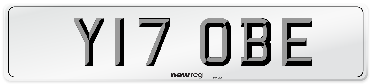 Y17 OBE Number Plate from New Reg